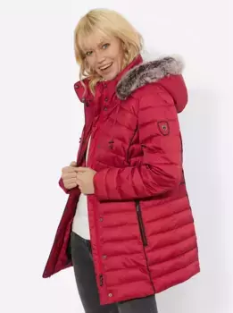 Casual Looks Анорак, с капюшоном, цвет Rot-Kirsche-Gemustert