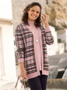 Casual Looks: длинный кардиган, цвет Hortensie-Graphit-Gemustert