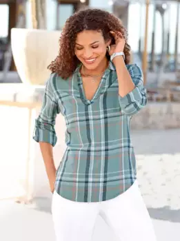 Casual Looks фланелевая блузка, темно-синий