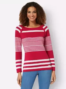 Casual Looks Полосатый свитер "Пуловер", цвет Erdbeere-Wei-Gestreift