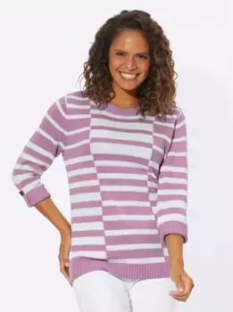 Casual Looks Полосатый свитер "Пуловер", цвет Orchidee-Wei-Gemustert