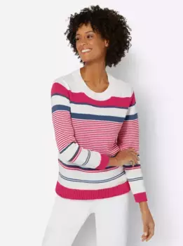 Casual Looks Полосатый свитер "Пуловер", цвет Pink-Ecru-Geringelt