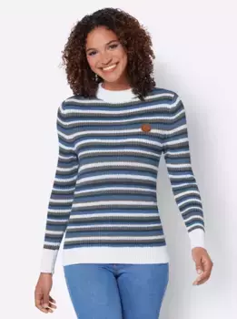 Casual Looks Полосатый свитер "Пуловер", джинсовый