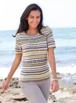 Casual Looks Полосатый свитер "Пуловер", коричневый