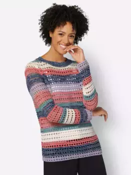 Casual Looks Пуловер Ajour "Пуловер", цвет морской волны