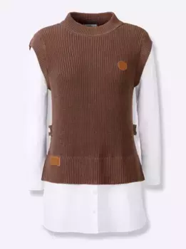 Casual Looks Свитер 2-в-1 "Свитер 2-в-1", коричневый