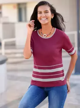 Casual Looks Свитер с короткими рукавами "Свитер с короткими рукавами", серый
