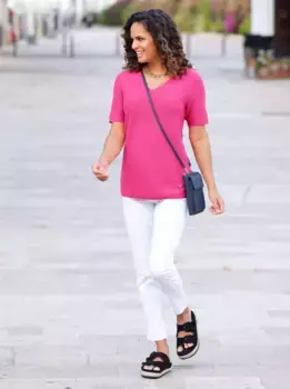 Casual Looks Свитер с короткими рукавами "Свитер с короткими рукавами", фуксия