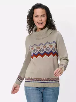 Casual Looks Свитер с высоким воротником "Свитер с высоким воротником", цвет Sesam