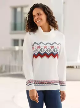 Casual Looks Свитер с высоким воротником "Свитер с высоким воротником", цвет Ecru
