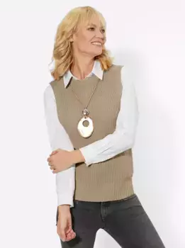 Casual Looks свитер-жилет "жилет-свитер", бежевый