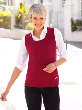 Casual Looks свитер-жилет "жилет-свитер", цвет Dunkelrot-Meliert