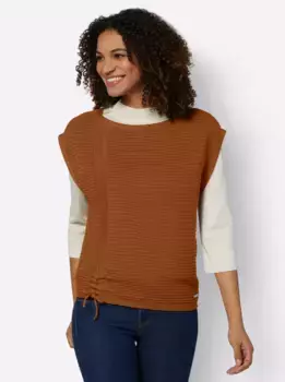 Casual Looks свитер-жилет "жилет-свитер", цвет Cognac