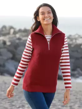 Casual Looks свитер-жилет "жилет-свитер", цвет Kirsche