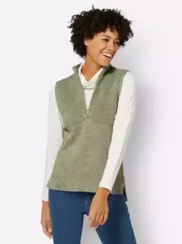 Casual Looks свитер-жилет "жилет-свитер", оливковый