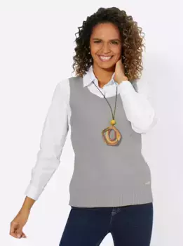 Casual Looks свитер-жилет "жилет-свитер", серый