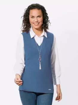 Casual Looks свитер-жилет "жилет-свитер", синий
