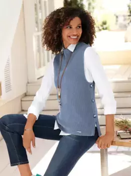 Casual Looks свитер-жилет "жилет-свитер", синий