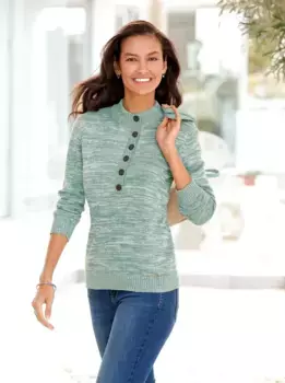 Casual Looks Вязаный джемпер "Пуловер", цвет Jade-Ecru-Meliert