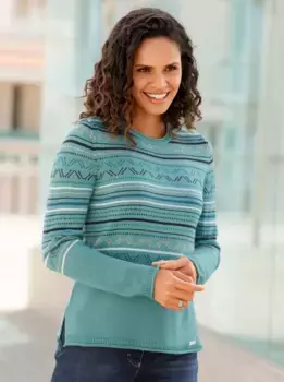 Casual Looks Вязаный джемпер "Пуловер", цвет морской волны