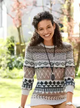 Casual Looks Вязаный джемпер "Пуловер", цвет Sesam-Braun-Gemustert