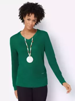 Casual Looks Вязаный джемпер "Пуловер", зеленый