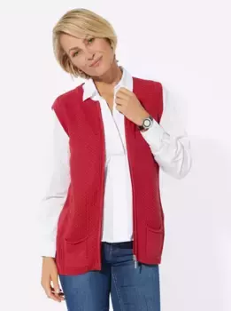 Casual Looks Вязаный жилет, цвет Erdbeere