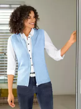 Casual Looks Вязаный жилет, синий