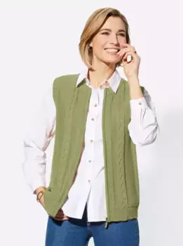 Casual Looks Вязаный жилет, зеленый