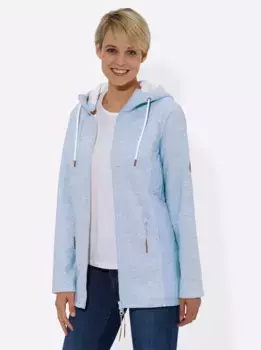 Casual Looks вязаная флисовая куртка, цвет Eisblau-Wei-Meliert