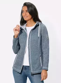 Casual Looks вязаная флисовая куртка, цвет Jeansblau-Ecru-Meliert
