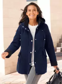 Casual Looks Зимняя куртка с капюшоном, цвет морской волны