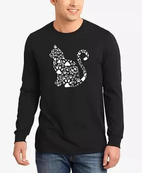 Cat Claws — мужская футболка с длинным рукавом Word Art LA Pop Art, черный