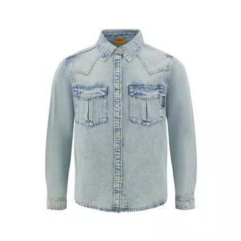 CAT Джинсовая куртка унисекс светло-голубого цвета