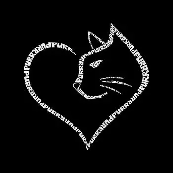 Cat Heart — мужская футболка премиум-класса Word Art LA Pop Art