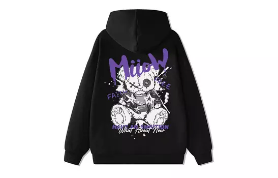 Cat Man Miiow Толстовка унисекс MIIOW, Белая флисовая подкладка