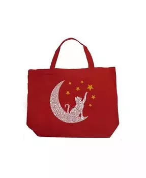 Cat Moon — большая сумка-тоут Word Art La Pop Art, синий