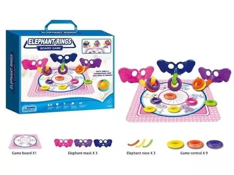 Catch the Hoops - Elephants and Hoops, аркадная игра Elephant Rings Toy Vertigo Zabawkowy Zawrt Gowy