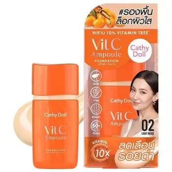 Cathy Doll Vit C Ampoule Foundation SPF50+ PA+++ 30г. 02 Светло-бежевый, Light Beige