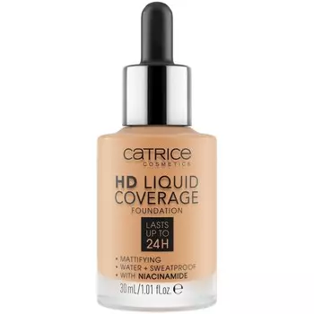 Catrice, Hd Liquid Coverage Foundation 24h, Матирующая основа для лица, 034 Medium Beige, 30 мл