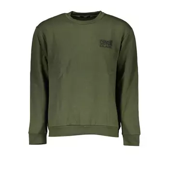 Cavalli Class Chic Мужской свитер с круглым вырезом и вышивкой, зеленый