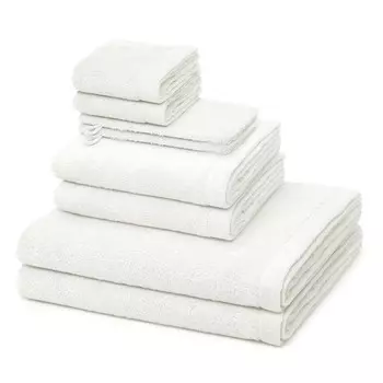 Caw Lifestyle 2 умывания 2 гостя 2 душа 2 набора полотенец мягкие и очень пушистые, объемные, приятные для кожи и впитывающие влагу, пуристически элегантный дизайнерский набор из 8 шт., белый