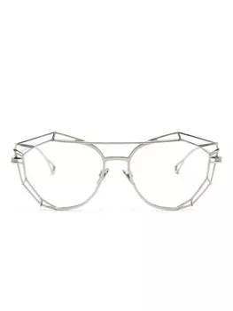 Cazal очки 5004 в геометричной оправе, серебристый