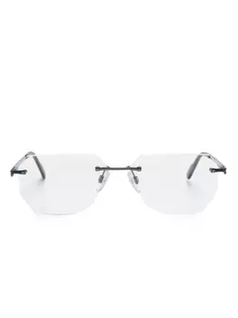 Cazal очки в безободковой оправе с логотипом, синий