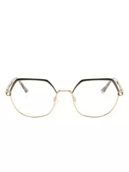 Cazal очки в овальной оправе с перфорацией, золотистый