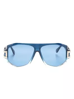Cazal солнцезащитные очки в D-образной оправе с логотипом, синий