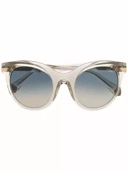 Cazal солнцезащитные очки в круглой оправе, нейтральный цвет