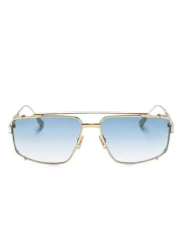 Cazal солнцезащитные очки в прямоугольной оправе, золотистый