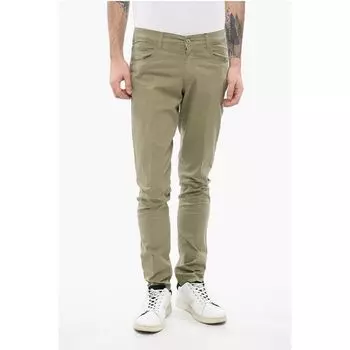 CC COLLECTION 5-карманные брюки из эластичного хлопка Corneliani, Green