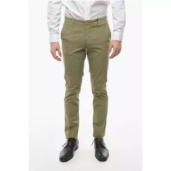 CC COLLECTION Брюки чинос из льняной смеси со шлевками для ремня Corneliani, Army